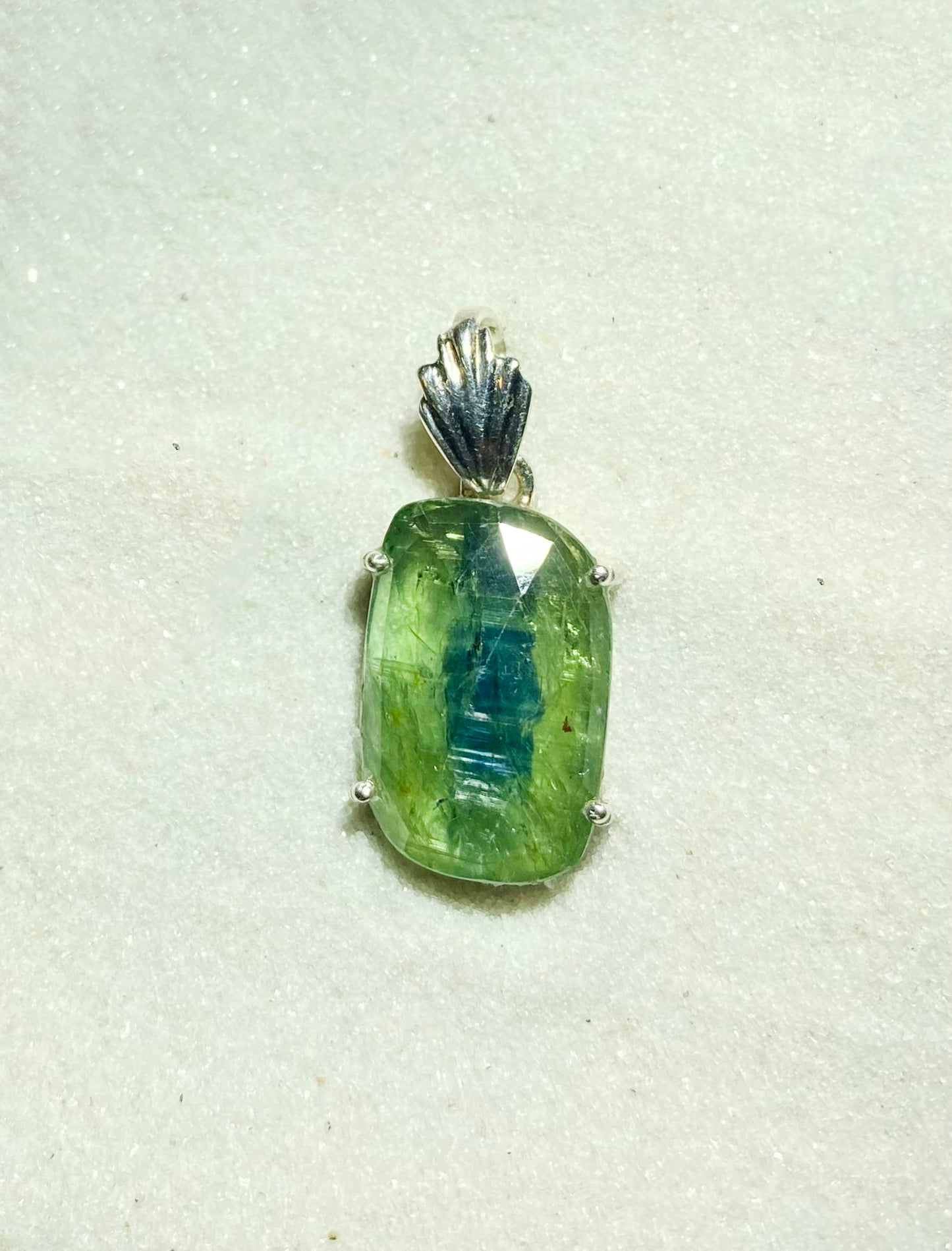Faceted Green & Blue Kyanite Pendant
