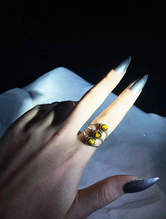 Triple Tiger Eye Ring