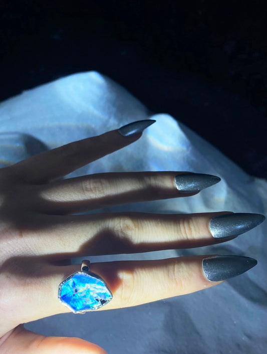 Rainbow Moonstone Ring