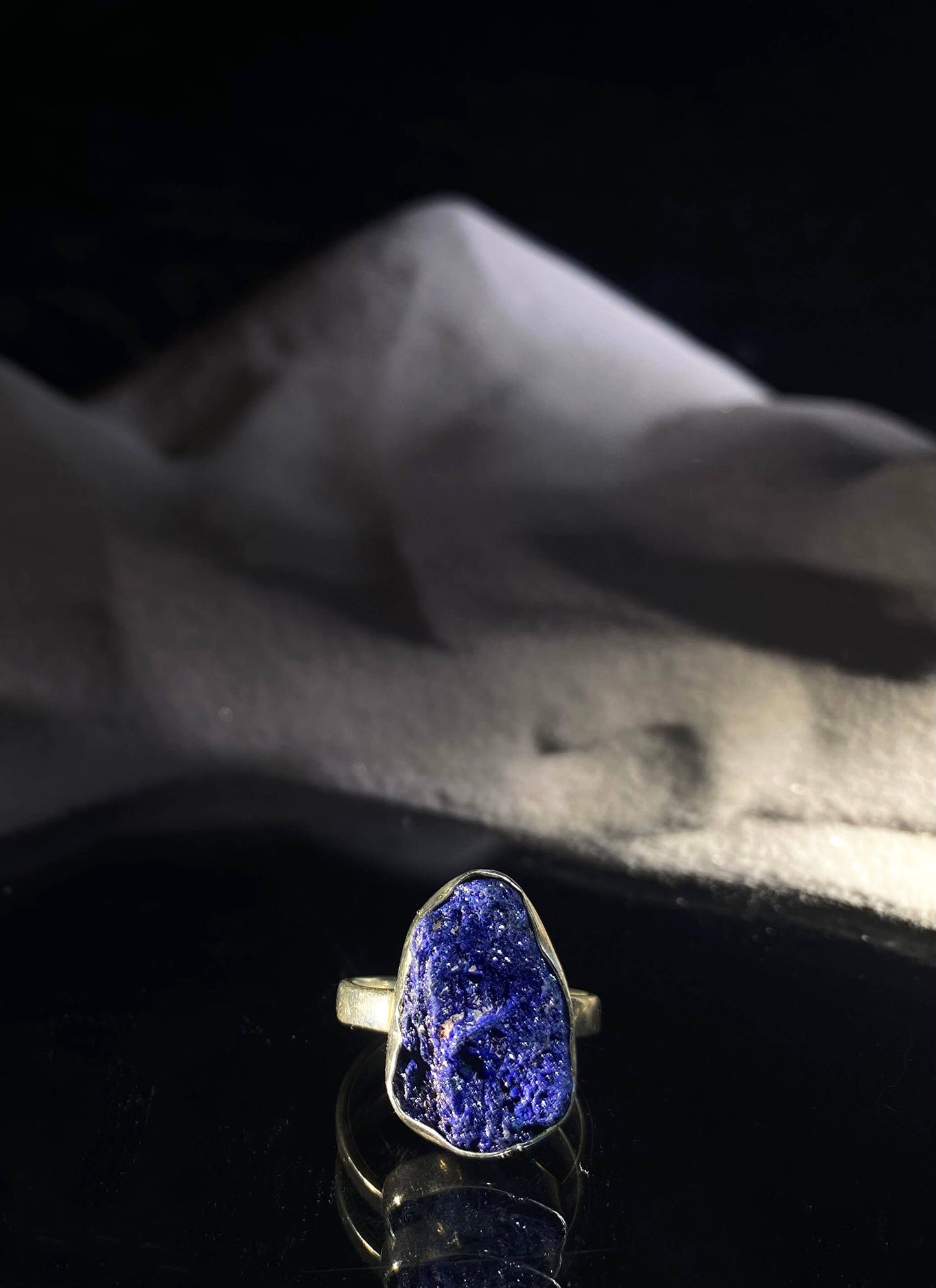 Rough Azurite Ring