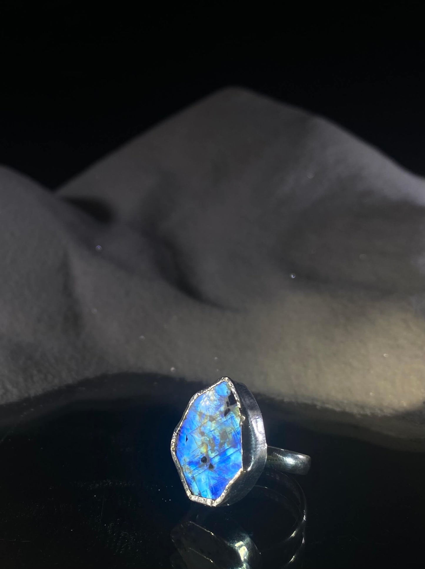 Rainbow Moonstone Ring