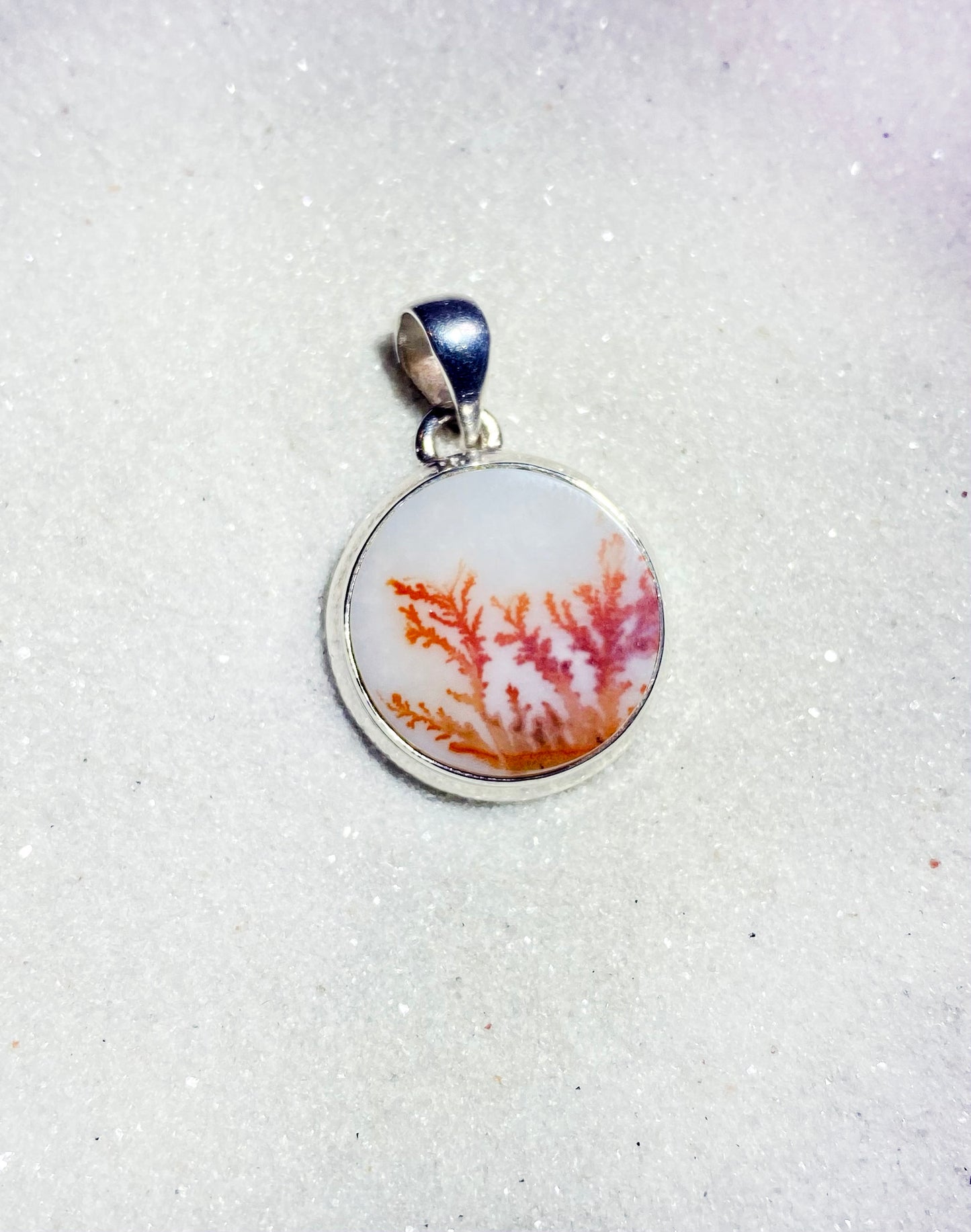 Red Dendritic Agate Pendant