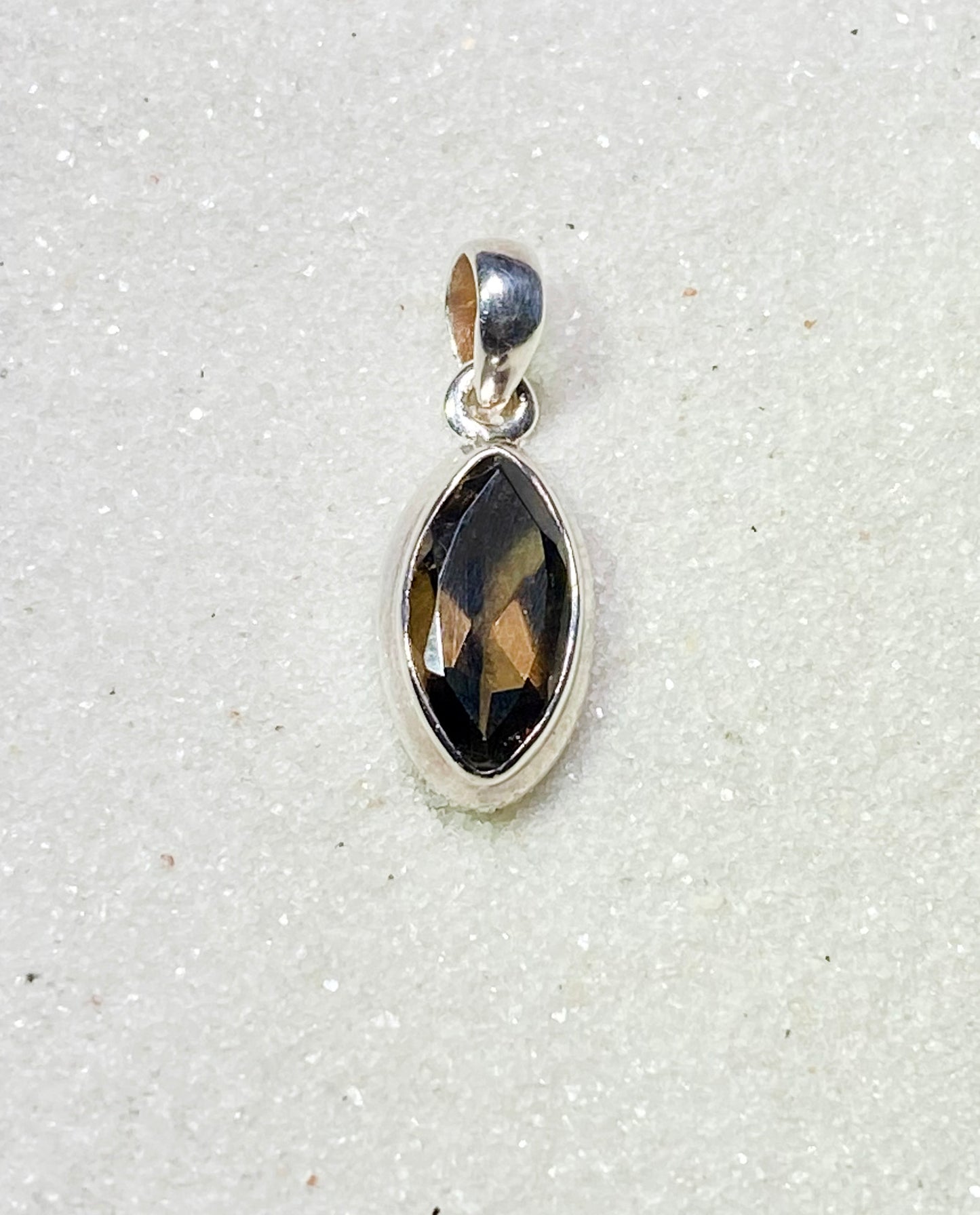 Mini Faceted Smoky Quartz Pendant