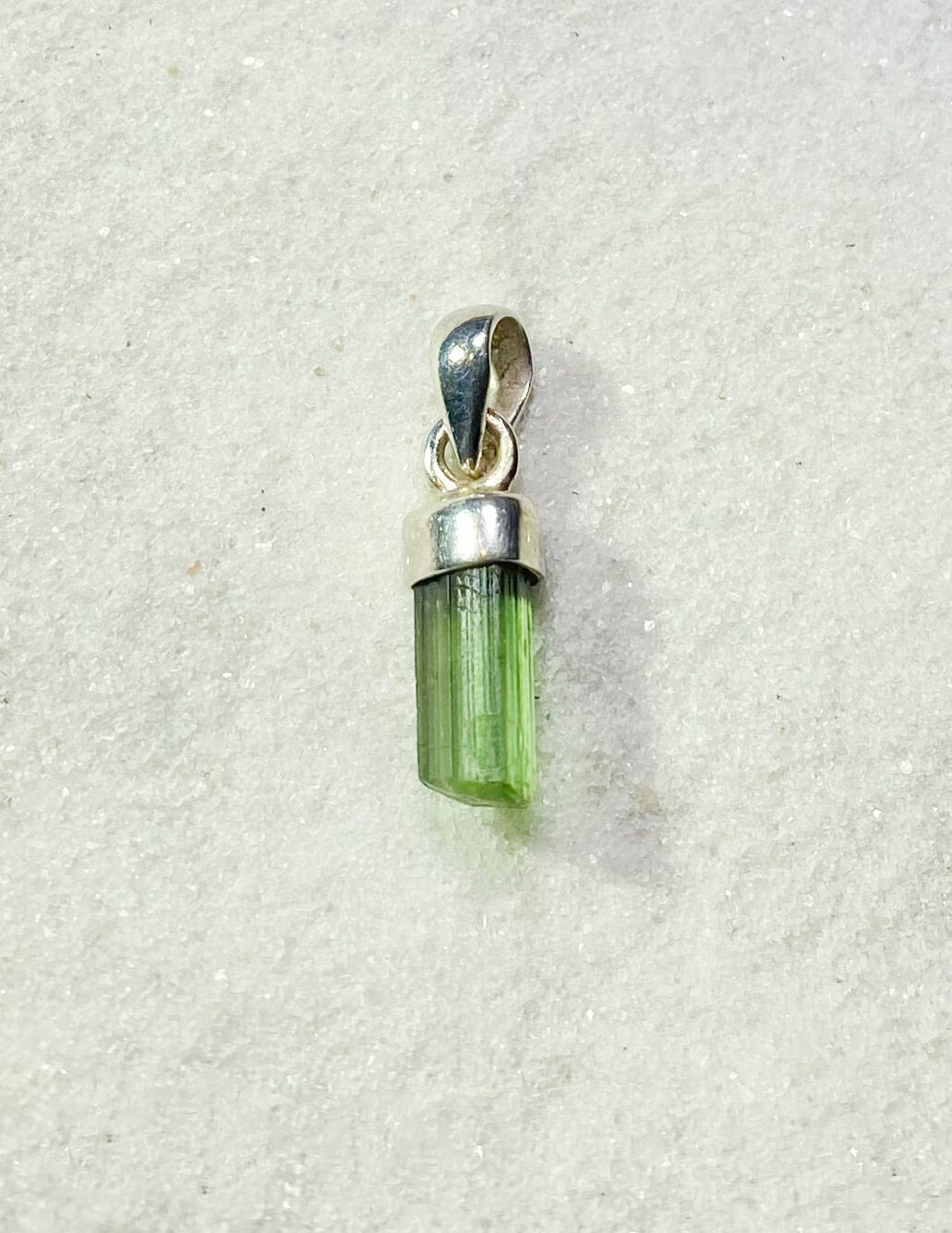 Mini Raw Green Tourmaline Pendant