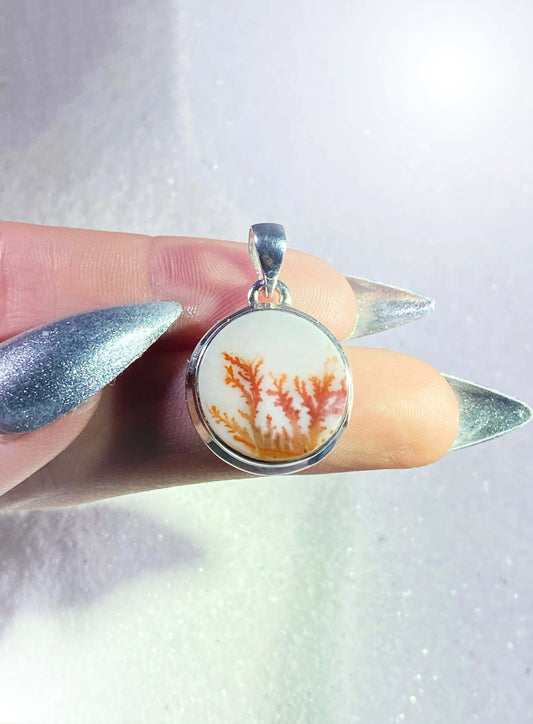 Red Dendritic Agate Pendant