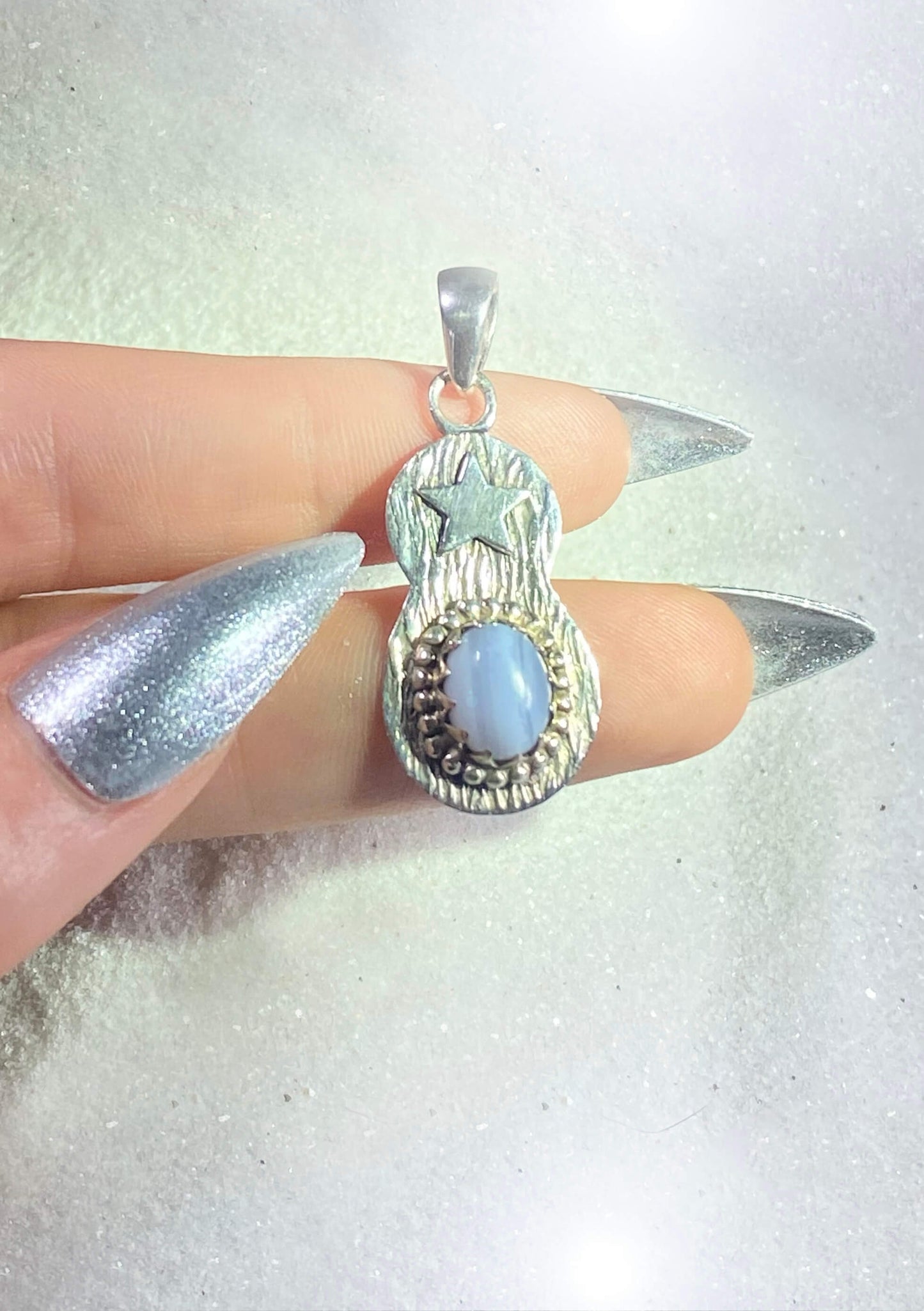 Blue Lace Agate Star Pendant