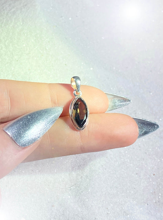 Mini Faceted Smoky Quartz Pendant