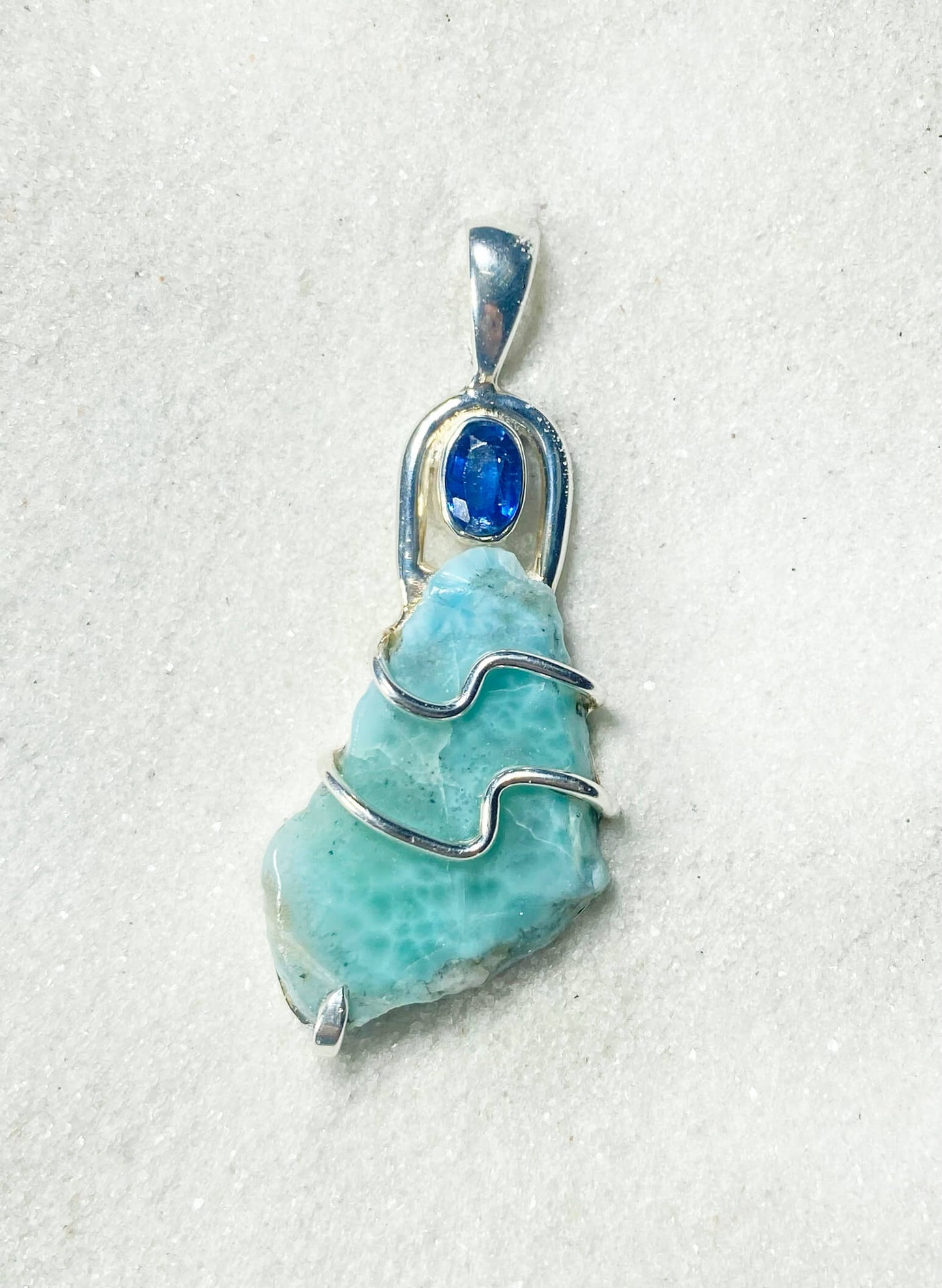 Larimar w/ Kyanite Pendant