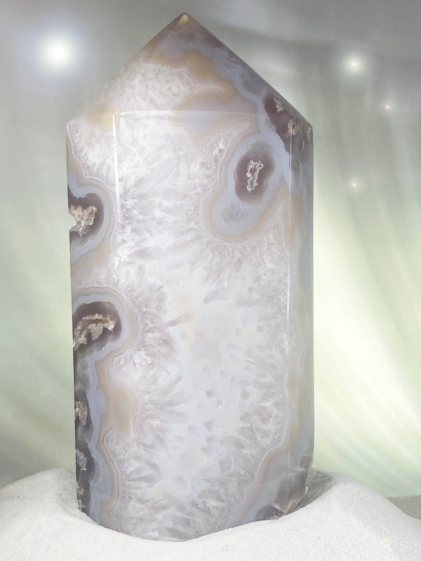 Large Druzy Agate Tower