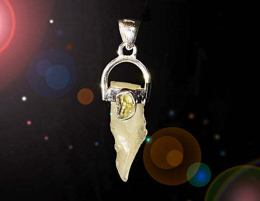 Libyan Desert Glass w/ Moldavite Pendant