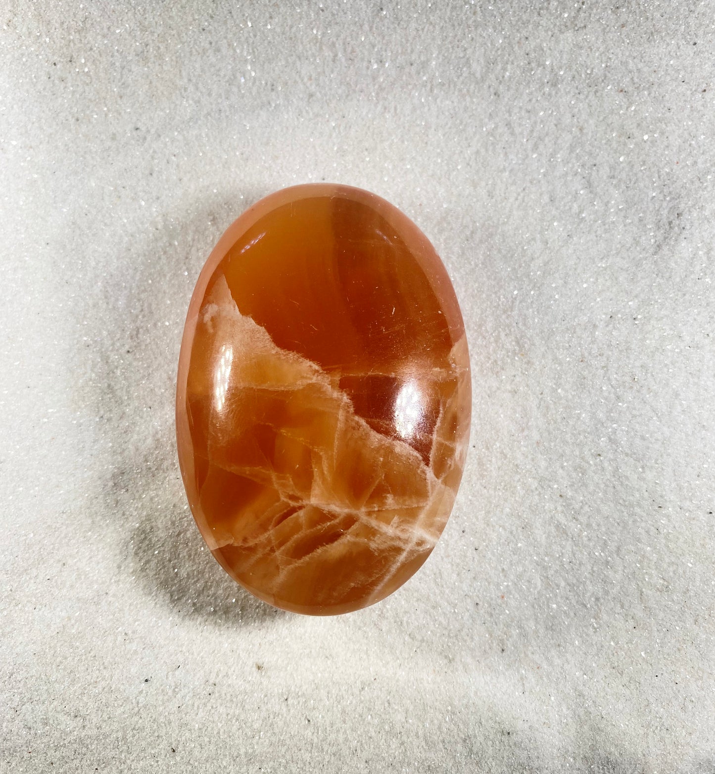 Orange Calcite Palm Stones