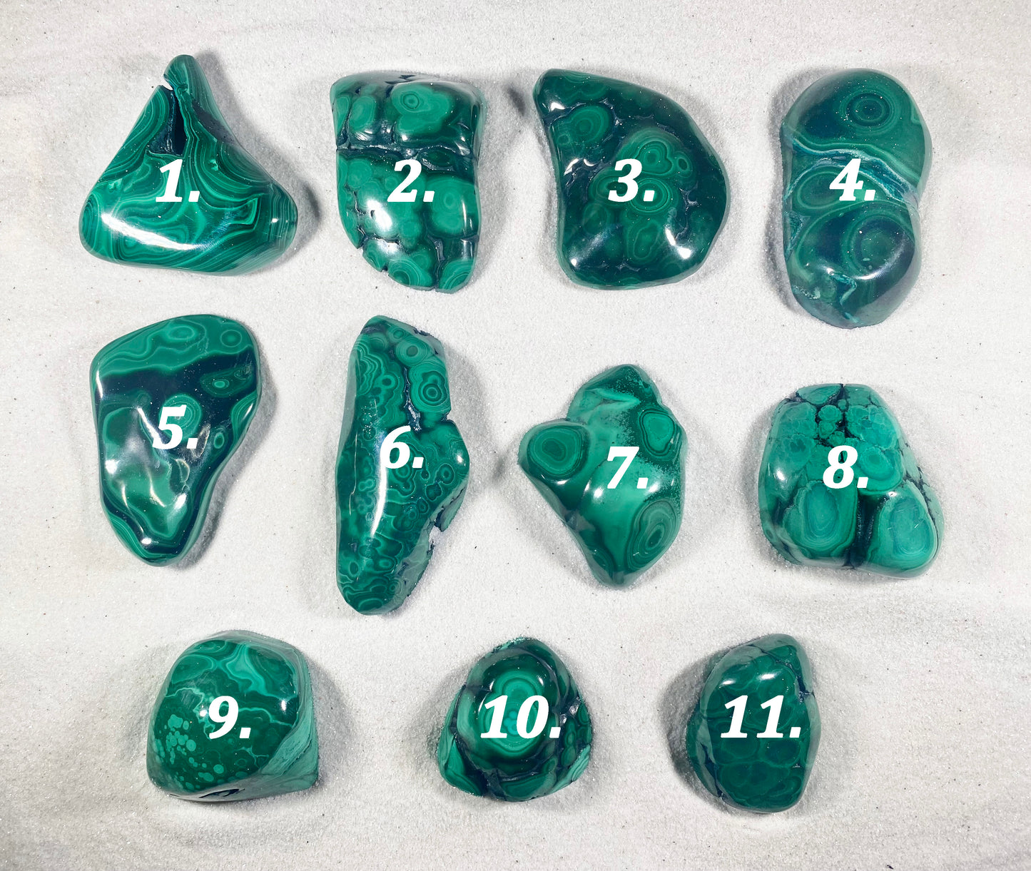 Malachite Palm Stones