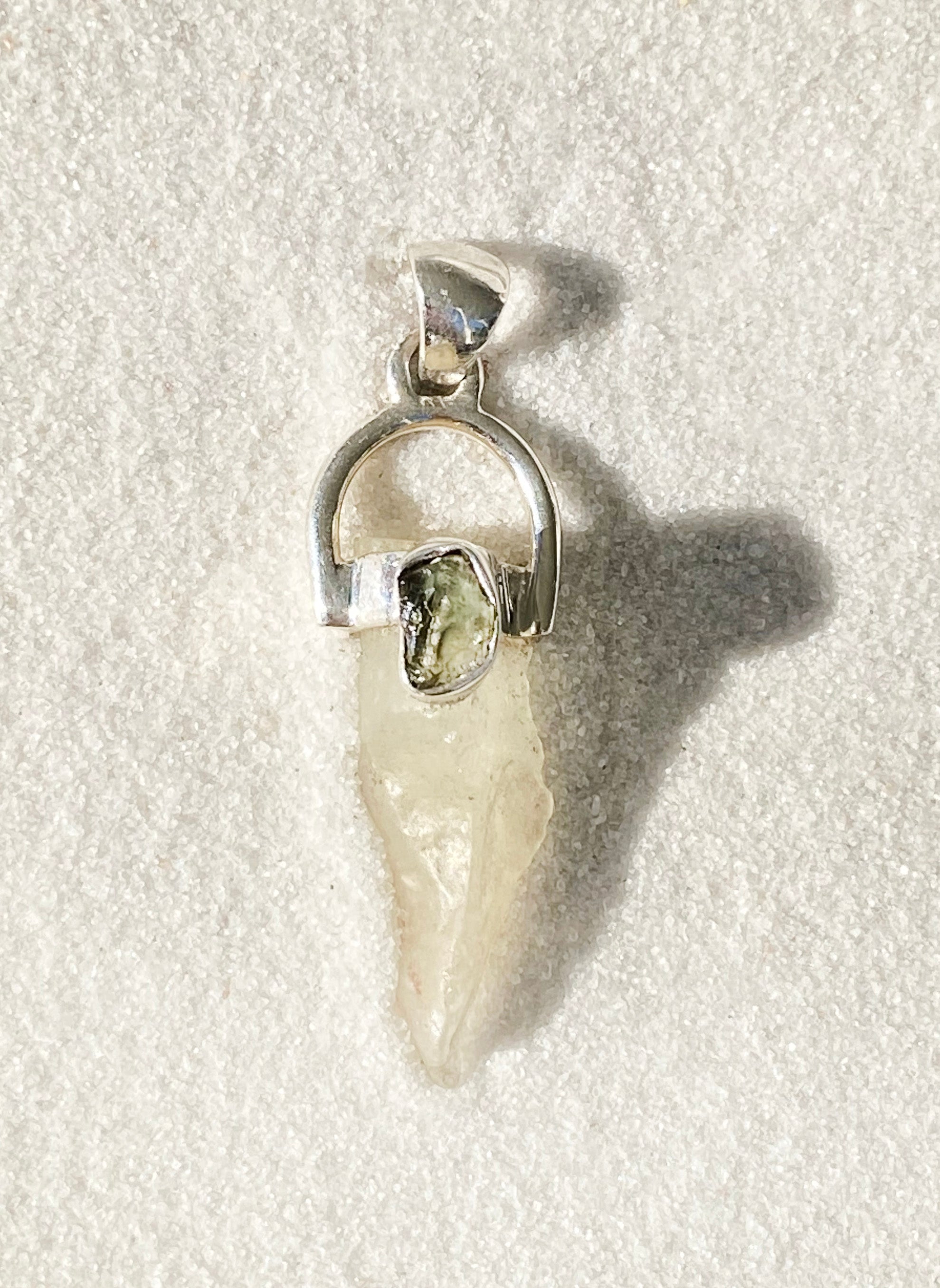 Libyan Desert Glass w Moldavite Pendant Melodies of Lyra