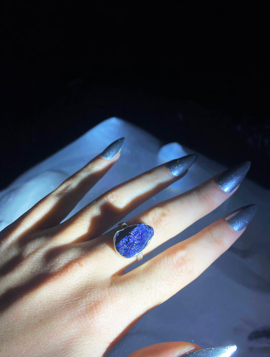 Rough Azurite Ring