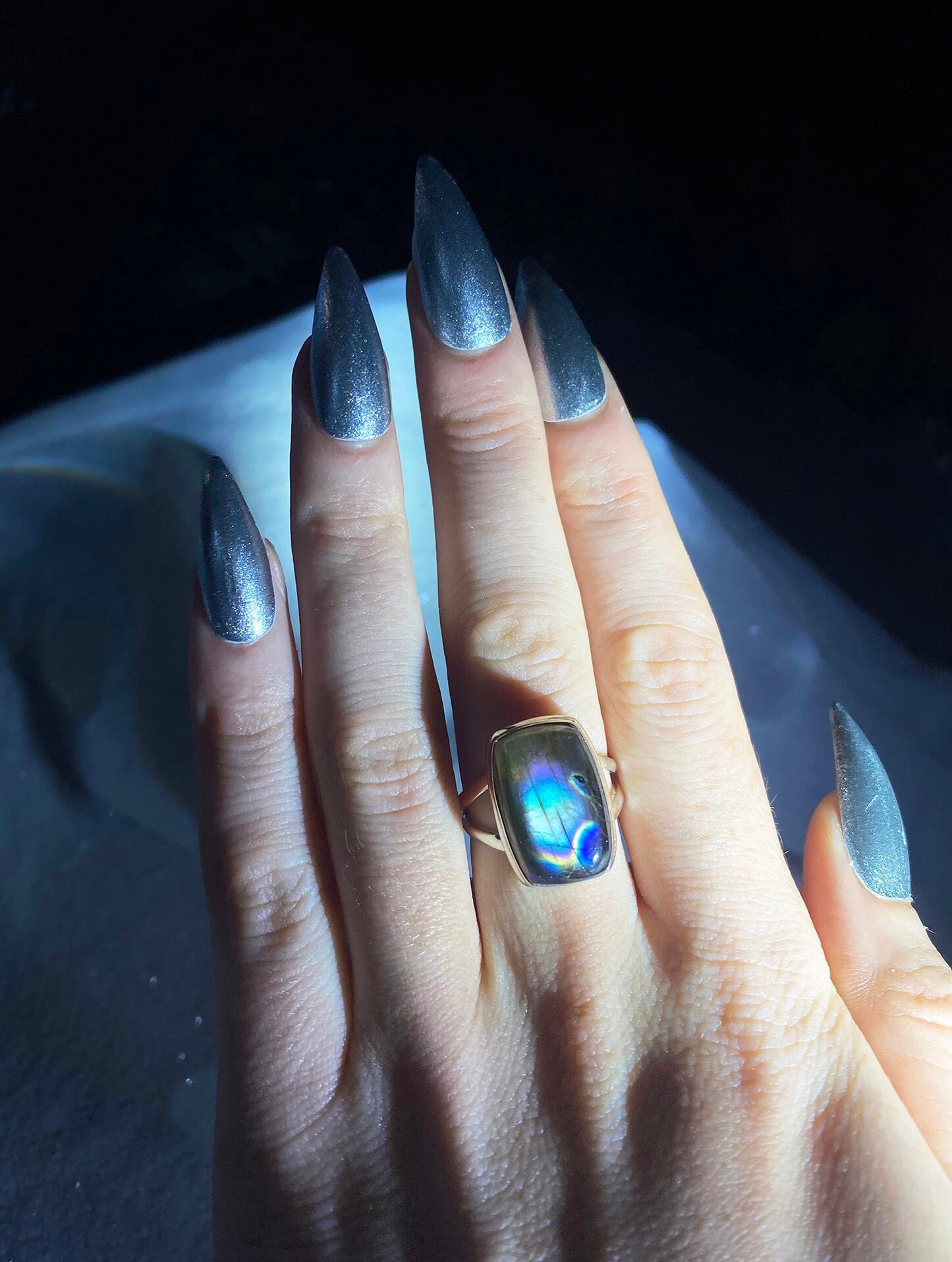 Rainbow Labradorite Ring