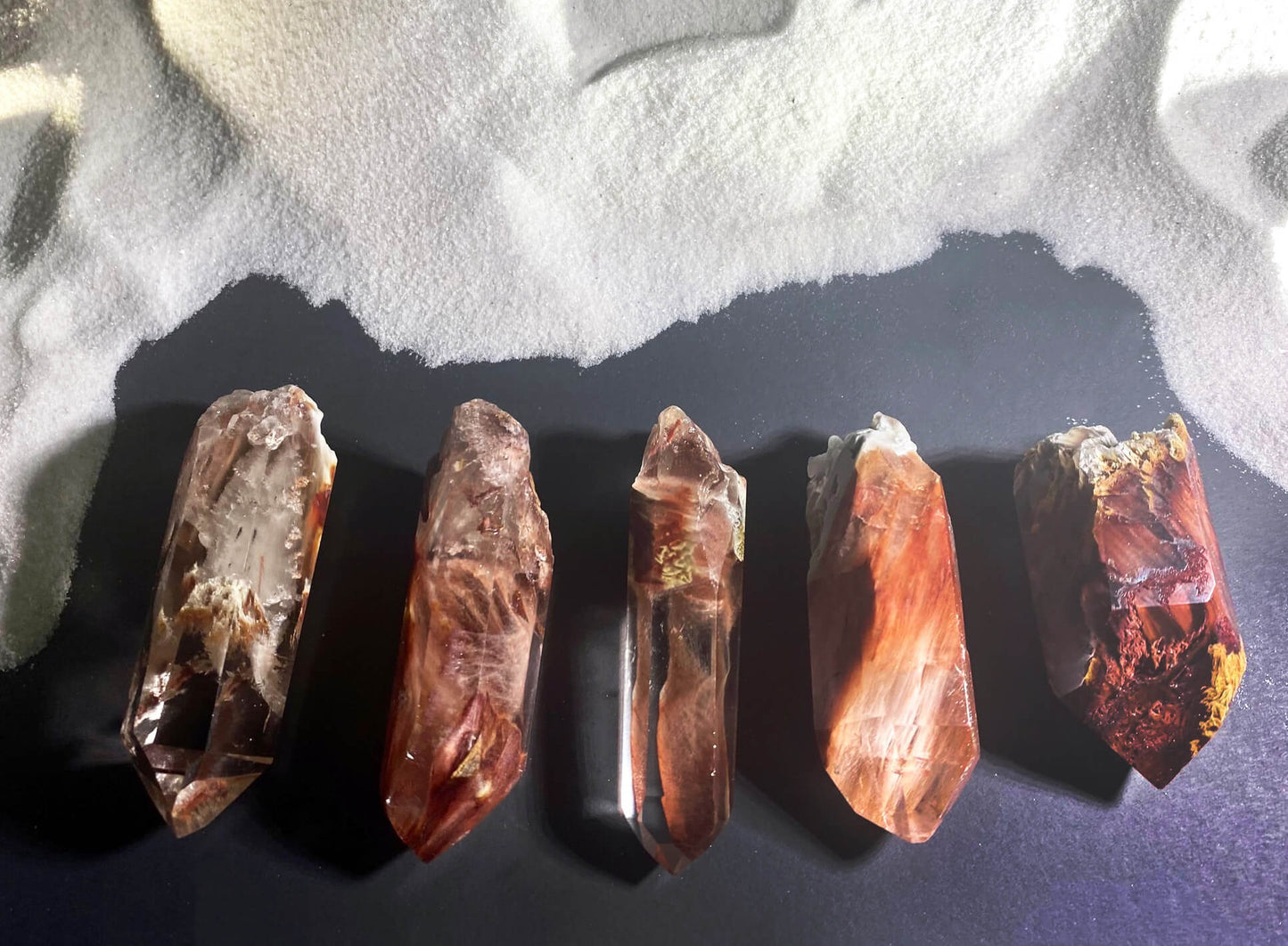 Amphibole Quartz Points